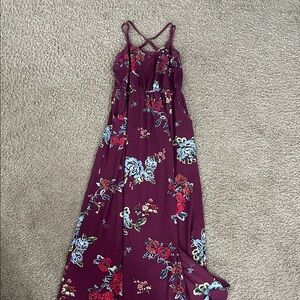 Xhilaration Plum Floral Maxi Dress